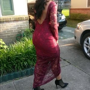 Burgundy Custom Made Prom Dress